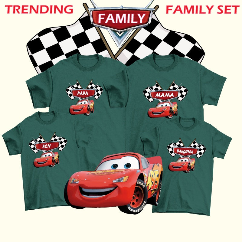 ⭕Lightning McQueen Family Tshirt Day Set⭕100% Premium Cotton