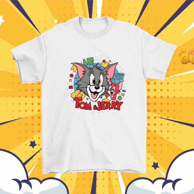 Tom Jerry Matchy Family Design Tshirt Holiday 100% Cotton