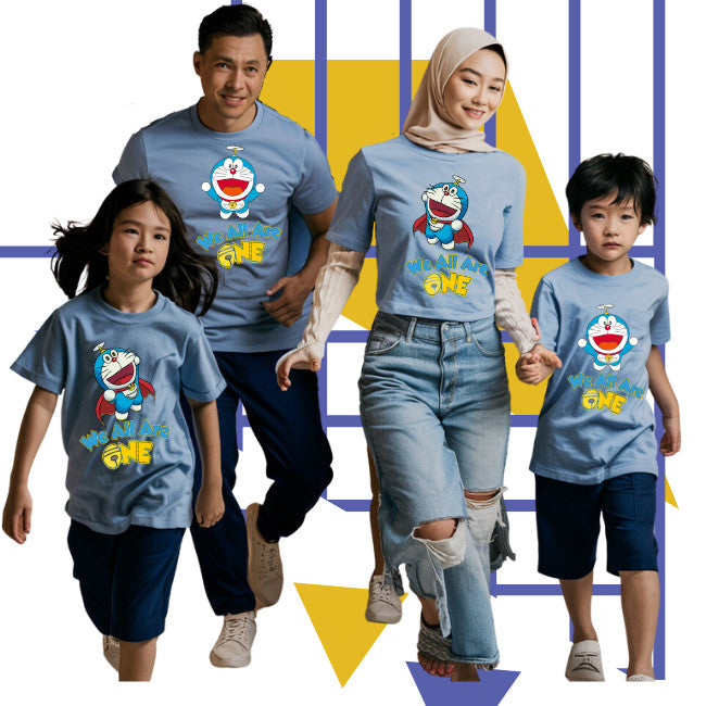 Family Set Fashion Doremon Tshirt 100%Cotton Quality 028_Family