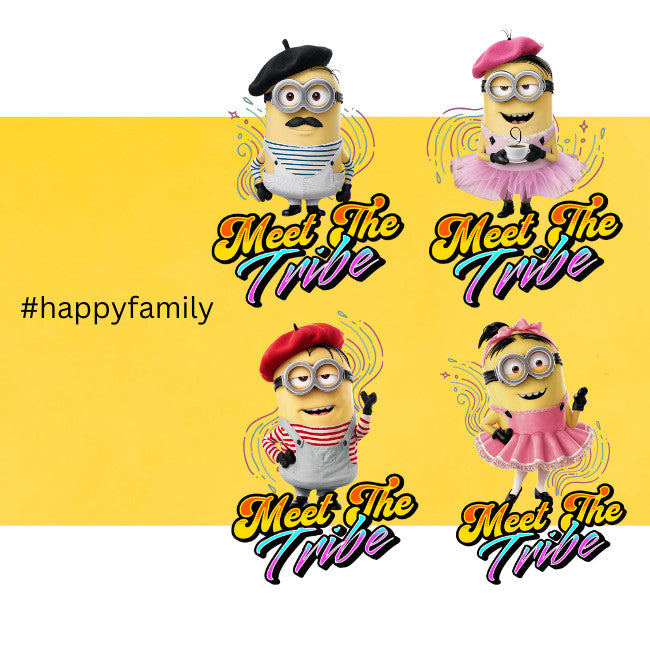 Minious World Family Design Tshirt Holiday Tshirt Set 045_Family