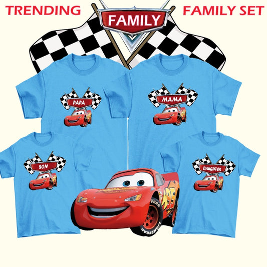 ⭕Lightning McQueen Family Tshirt Day Set⭕100% Premium Cotton