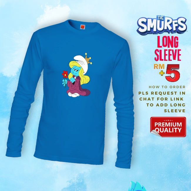 Family Tshirt Smurf  Set Family Baju 100%Cotton For Holiday