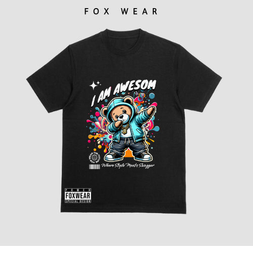 Bear Awesome Inspired kids' T-shirt!  Baju Budak Lelaki Cotton Premium