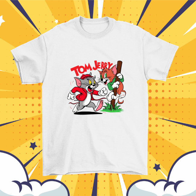 Tom Jerry Matchy Family Design Tshirt Holiday 100% Cotton