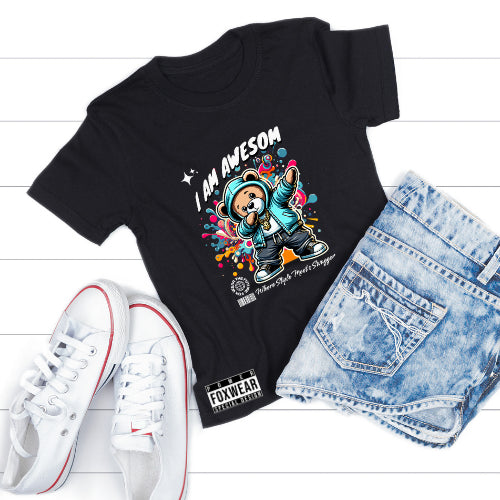 Bear Awesome Inspired kids' T-shirt!  Baju Budak Lelaki Cotton Premium