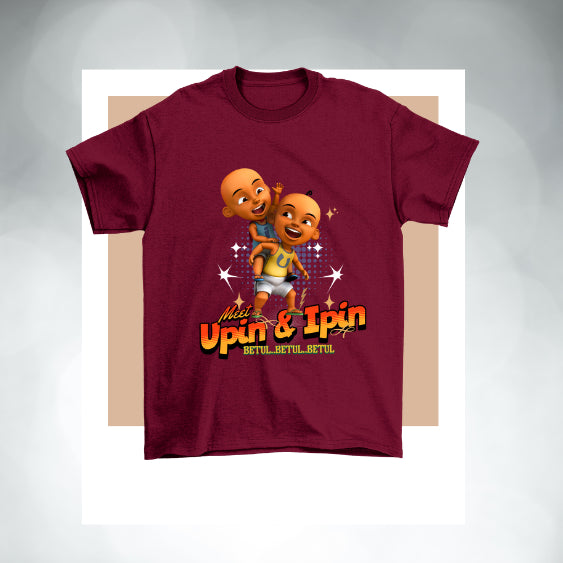 Upin Ipin budak lelaki New Design 100% Budak Baju Tshirt