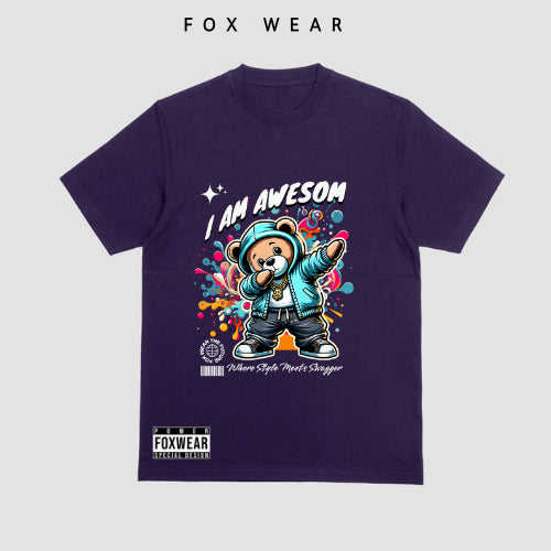 Bear Awesome Inspired kids' T-shirt!  Baju Budak Lelaki Cotton Premium