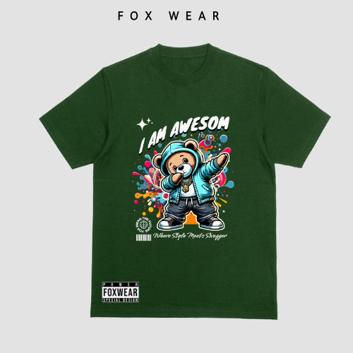 Bear Awesome Inspired kids' T-shirt!  Baju Budak Lelaki Cotton Premium