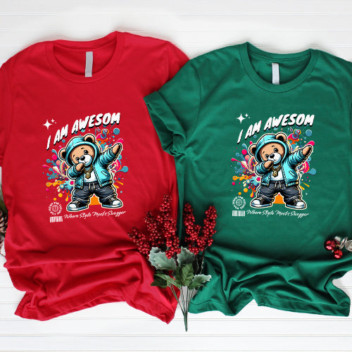 Bear Awesome Inspired kids' T-shirt!  Baju Budak Lelaki Cotton Premium