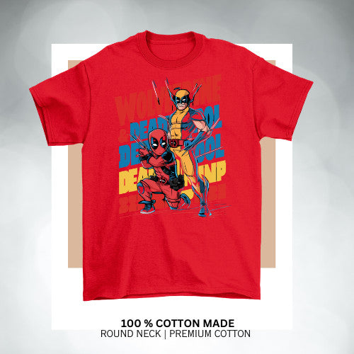 Deadpool Wolverine inspired kids' t-shirt! Cotton Premium _036 Boys