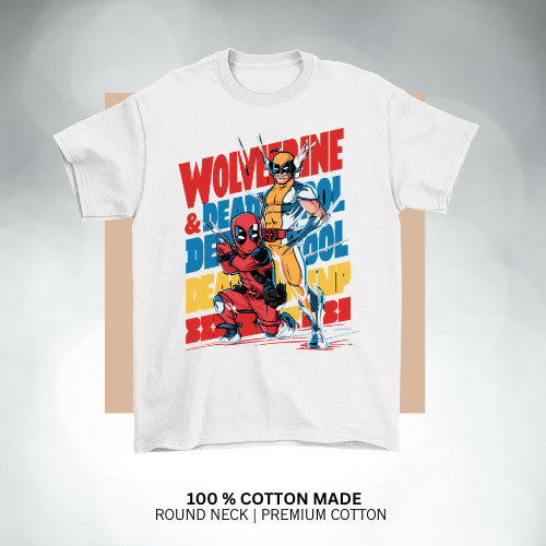 Deadpool Wolverine inspired kids' t-shirt! Cotton Premium _036 Boys