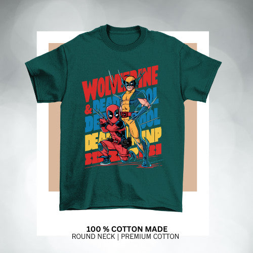 Deadpool Wolverine inspired kids' t-shirt! Cotton Premium _036 Boys