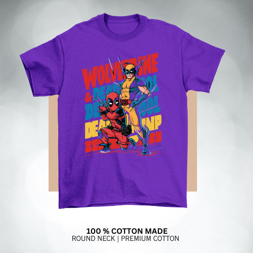 Deadpool Wolverine inspired kids' t-shirt! Cotton Premium _036 Boys
