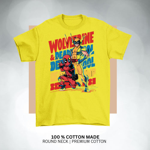 Deadpool Wolverine inspired kids' t-shirt! Cotton Premium _036 Boys