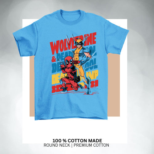 Deadpool Wolverine inspired kids' t-shirt! Cotton Premium _036 Boys