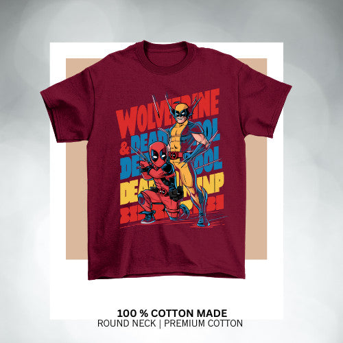 Deadpool Wolverine inspired kids' t-shirt! Cotton Premium _036 Boys