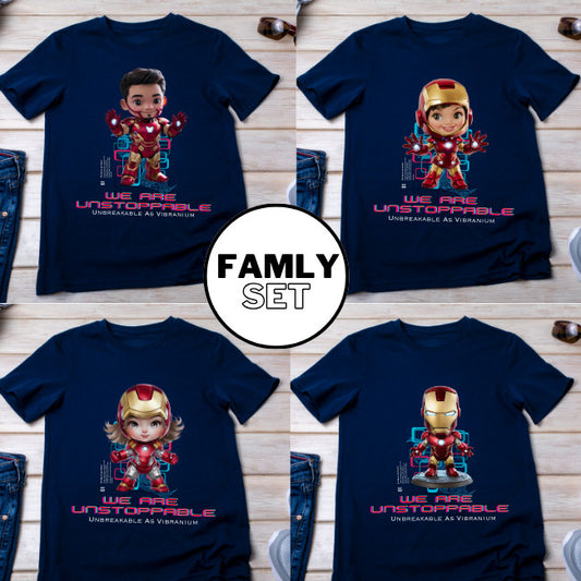 Ironman Unstoppable  Family Design  Tshirt Holiday Tshirt Set  047_Family