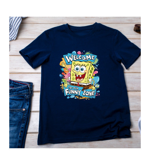 Welcome Spongebob  Family Tshirt Tshirt Set Family 100%Cotton Quality 046_Family